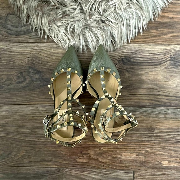 Valentino Garavani Shoes - Valentino Rockstud Calfskin Ankle-Strap Pumps